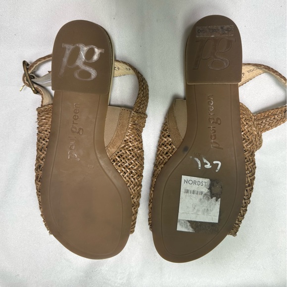 NWT Paul Green Helena WovenLeather Block Heel Sandal - Picture 3 of 5